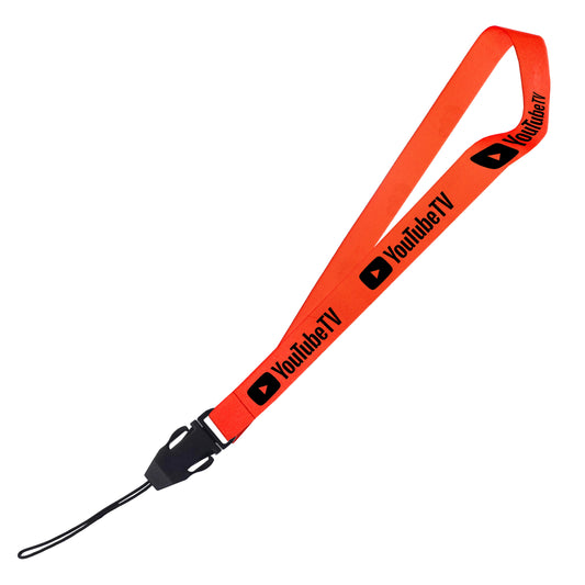 Hi-Viz Lanyard Black Sublimation Print S/Sided with Cellphone Clip