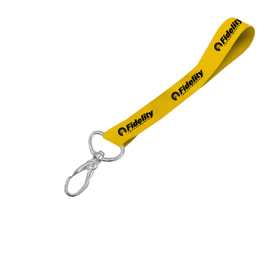 Hi-Viz Wrist Phone Strap Black Sublimation Print S/Sided with Lobster Clip