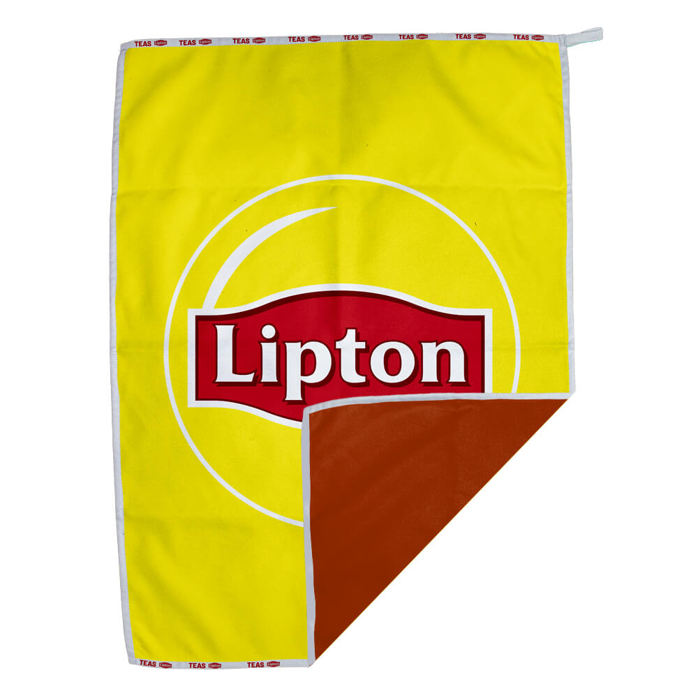 Loerie Quick Drying Hand Towel D/S Print Binded With Personalised Branded Petersham Webbing