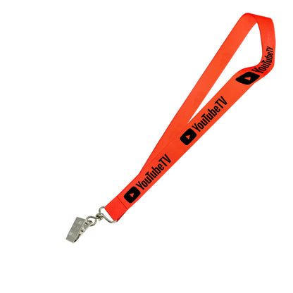 Hi-Viz Lanyard Black Sublimation Print S/Sided with Crocodile Clip