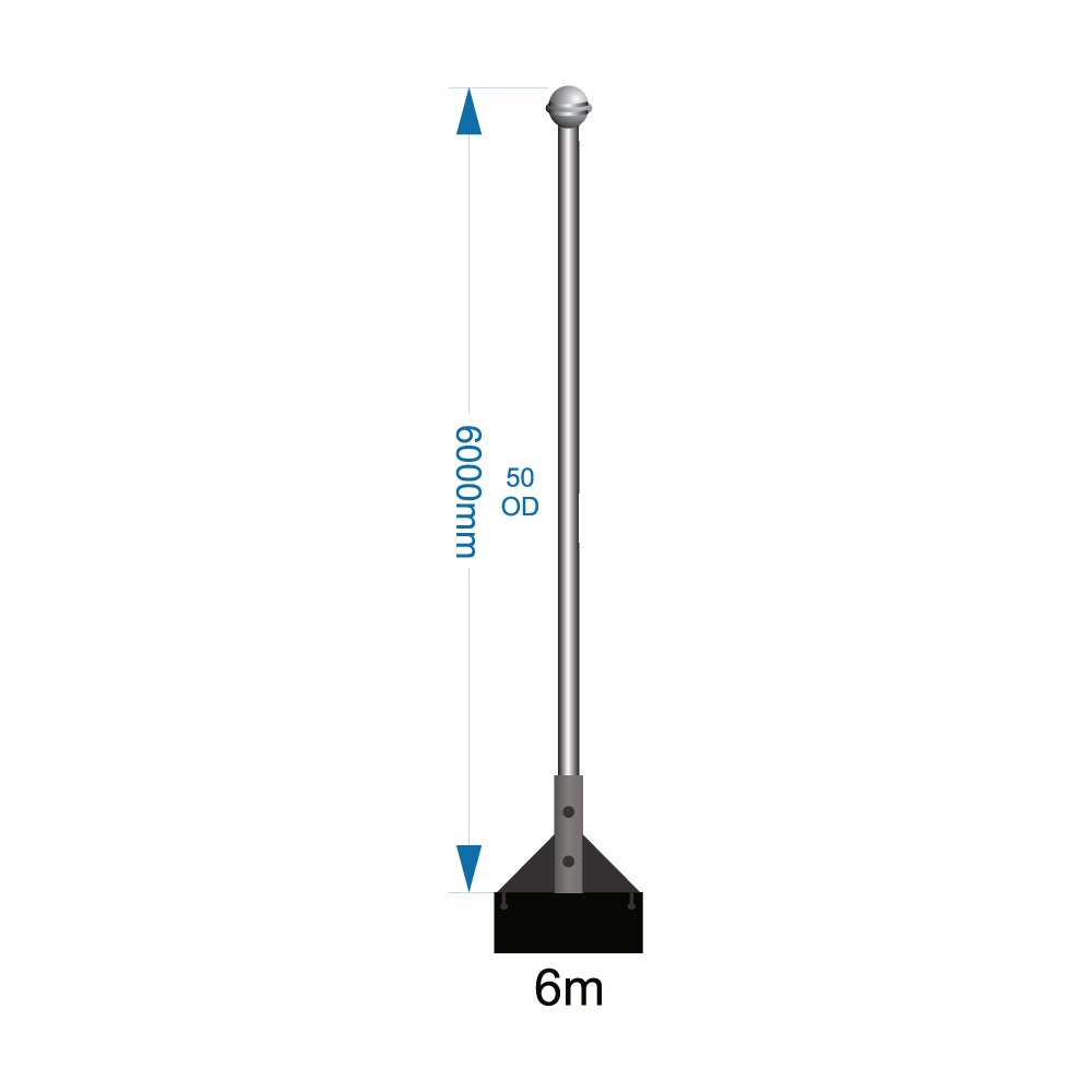 Ground Mounted Flagpole 6m – supply only