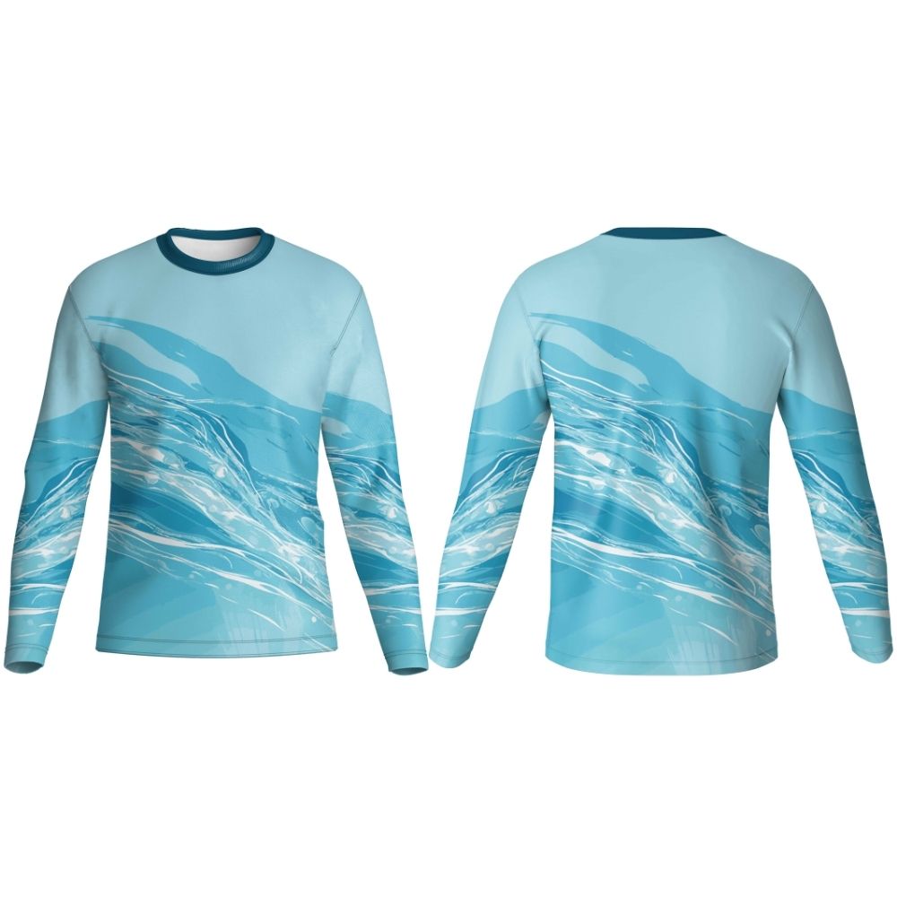Kids Crew Neck Long Sleeve Fishing T-Shirt | Fitted Sleeve