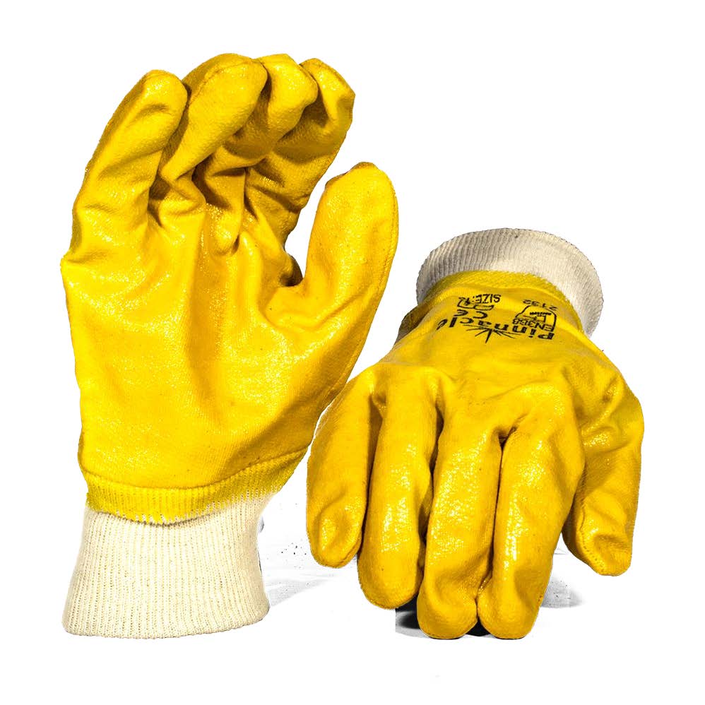 Yellow Nitrile Knit Wrist Glove Size 10 – Pack Of 12 Pairs