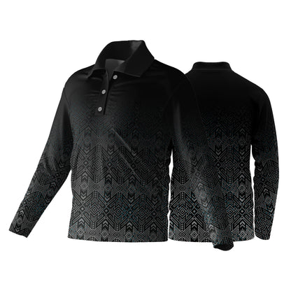 Unisex Long Sleeve Golf Shirt | Pique Knit | Africa Design