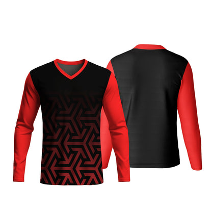 Unisex Dye Sublimated Long Sleeve V-Neck T-Shirt | Birdseye | Corporate Design