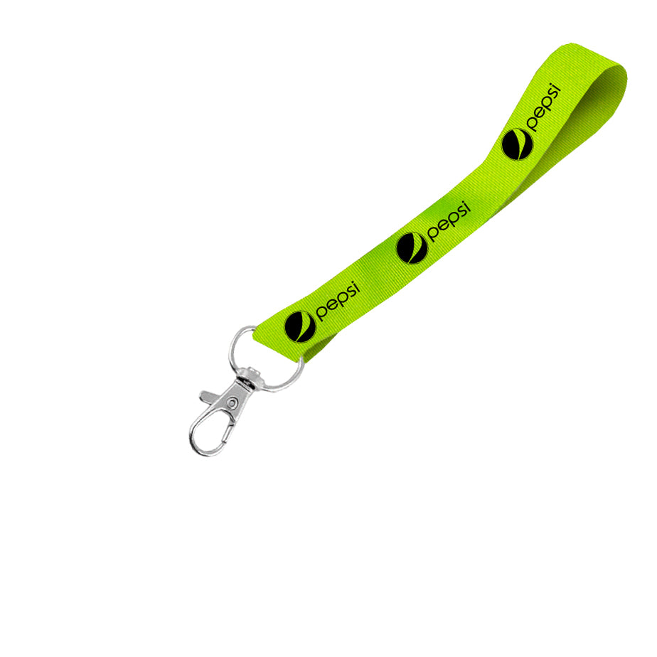 Hi-Viz Wrist Phone Strap Black Sublimation Print S/Sided with Snap Hook