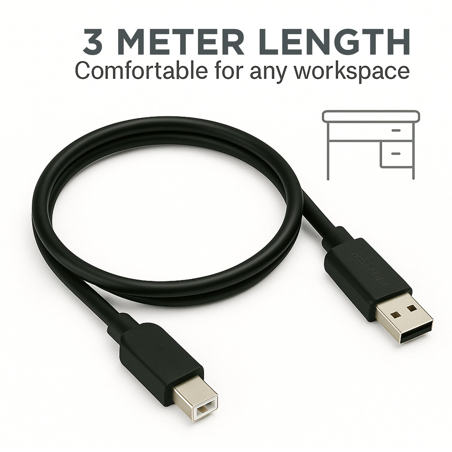 UB203 USB 2.0 Male to Male 3.0m Printer Cable