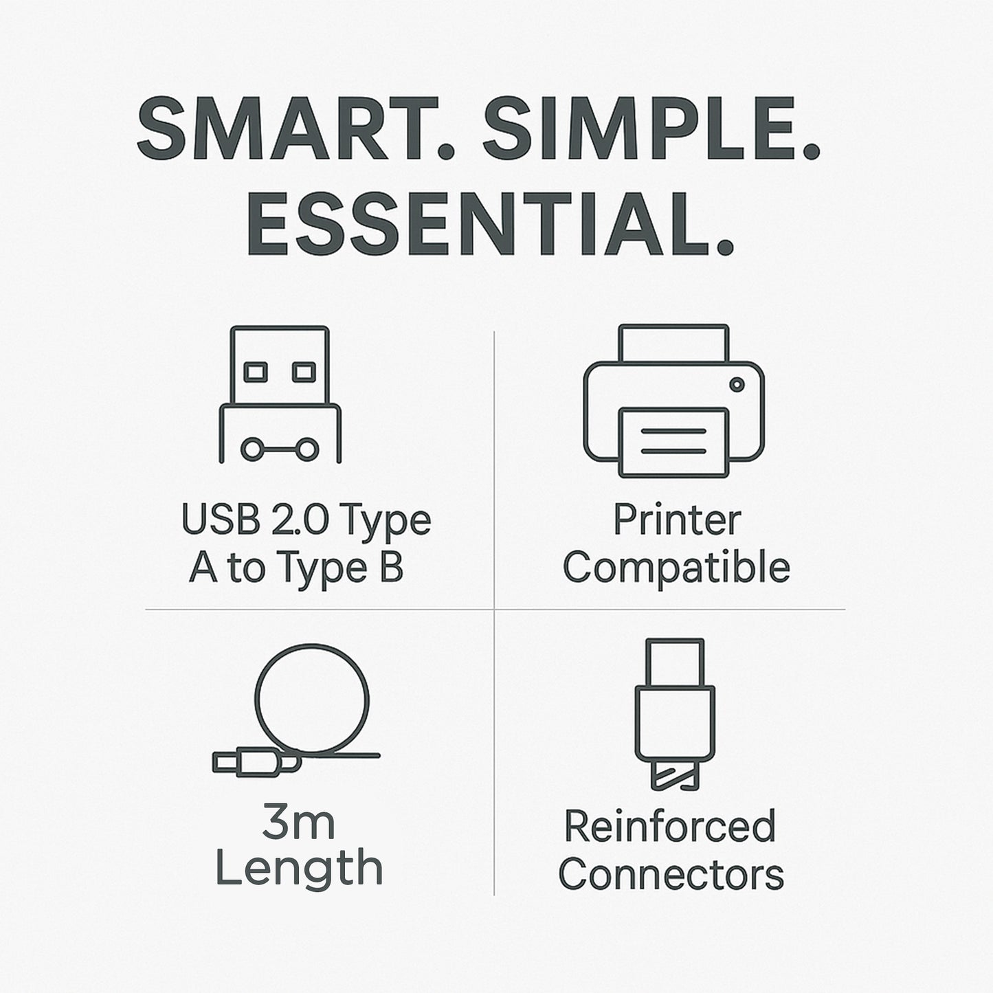 UB203 USB 2.0 Male to Male 3.0m Printer Cable