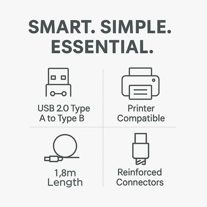UB201 USB 2.0 Male to Male 1.8m Printer Cable